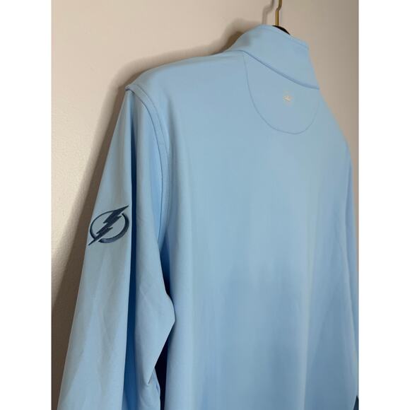 Peter Millar Men's Cottage Blue Perth Performance Golf Quarter-Zip Pullover Sz L - Picture 9 of 12